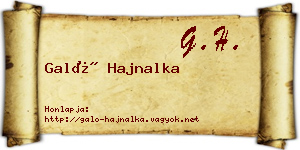 Galó Hajnalka névjegykártya