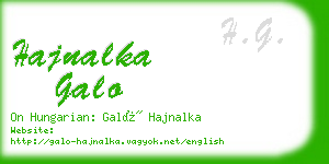 hajnalka galo business card